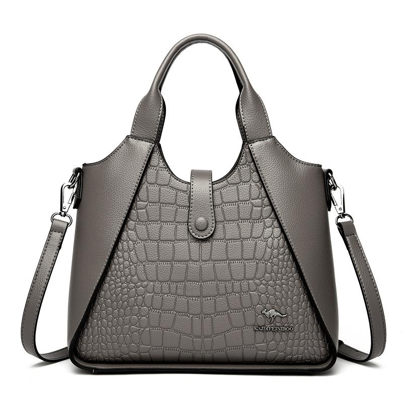 VIA ROMA Middelbare mode grote capaciteit crossbody tas vrouwelijke sfeervolle schoudertas grijze kleur