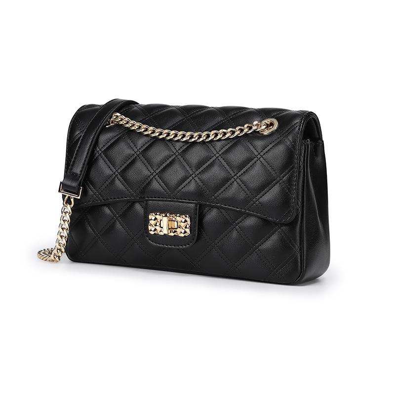 VantaGoods Dames lente/zomer 2023 Scarecrow Diamond Chain Crossbody Bag - High-End Niche Fashion zwart
