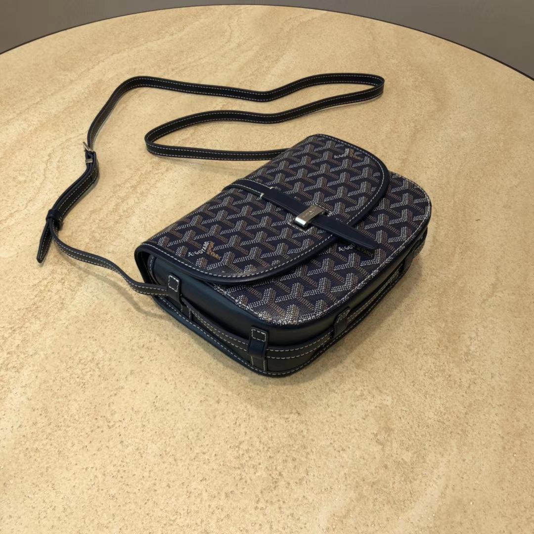 Treasure Bags Klassieke Postbode Tas Zadel Tas Pepita Tas Kleine Vierkante Tas Oude Bloemen Tas Schouder Messenger Tas koningsblauwe kleur
