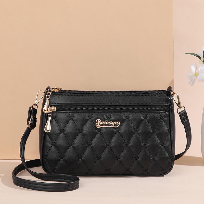 Home Whispers Mooie geborduurde sling bag dames meerdere zakken en schoudertas met grote capaciteit mode damestas zwart