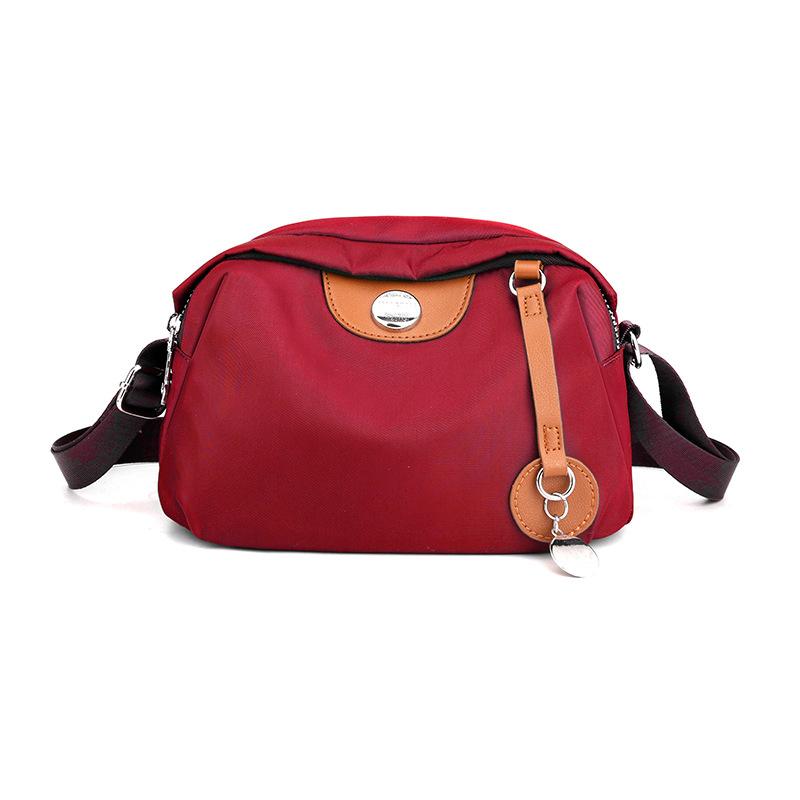 NK39UR Nylon Schoudertas Dames Waterdichte Grote Capaciteit Crossbody Tas Casual Messenger Bag Boodschappentas 22x11x14cm rood