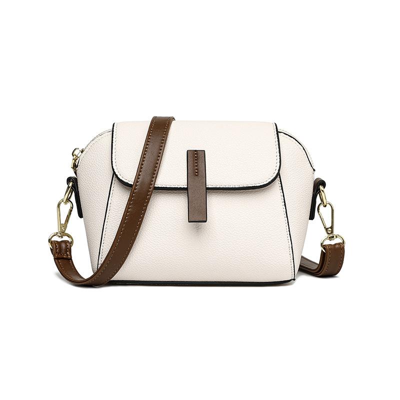 NK39UR Luxe PU leren schoudertas voor vrouwen effen kleur klep crossbody tas modemerken messenger bag shopping portemonnee 18x9x13cm wit