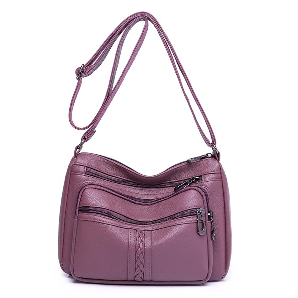 Your favorite bag Hoge kwaliteit dames zachte leren crossbodytassen Luxe designer modehandtassen voor dames Eenvoudige klassieke merk damestas Sac paars
