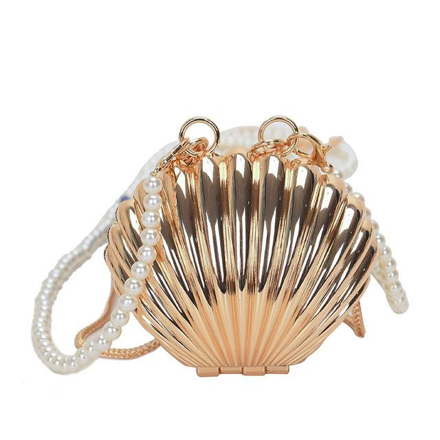 Enjoytime H 2024 Nieuwe Zomer Lipstick Tassen Voor Vrouwen Mode Parel Mini Portemonnee Crossbody Tas Hoge Kwaliteit Gouden Schelp Tas Designer Schoudertas