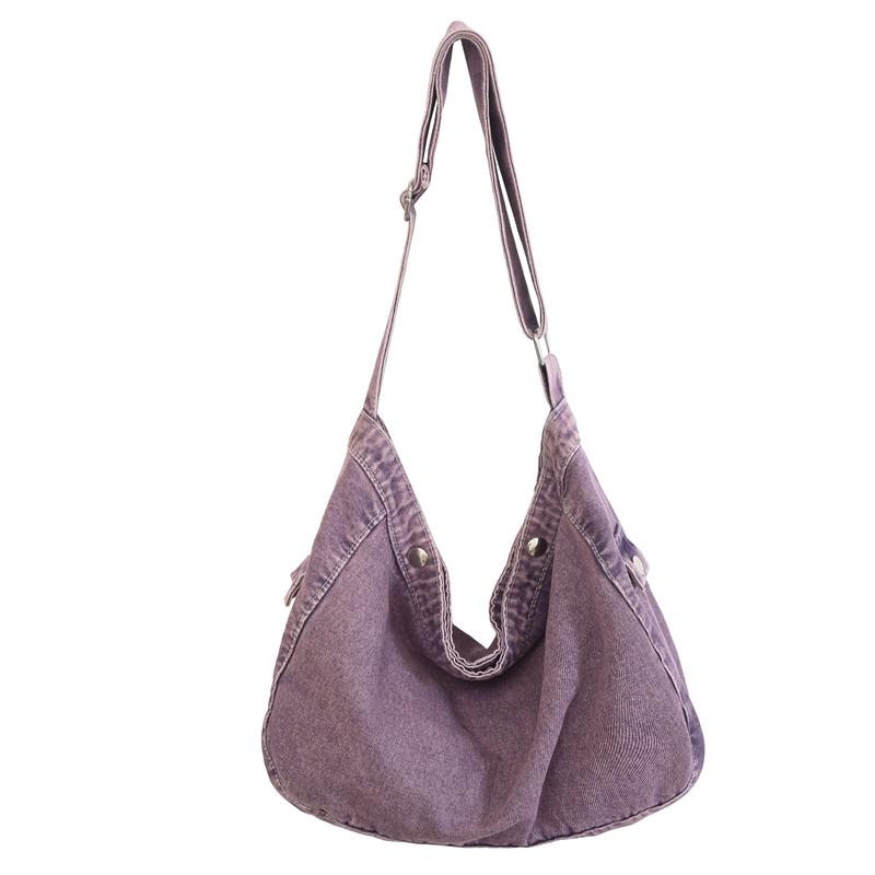 KULUOSIDI BAG Canvas tas Dames Denim Crossbody tas Schoudertas Dames tas paars
