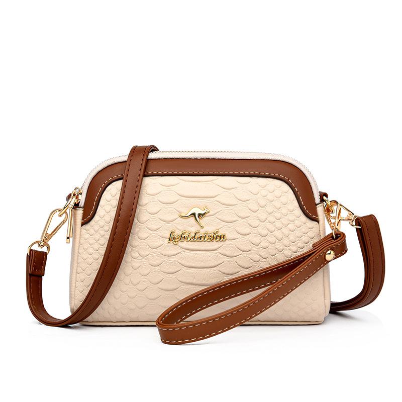 Kuluosidi Dames Kleine Tas Multi-Layer PU Schouder Crossbody Tas Moeder Tas beige