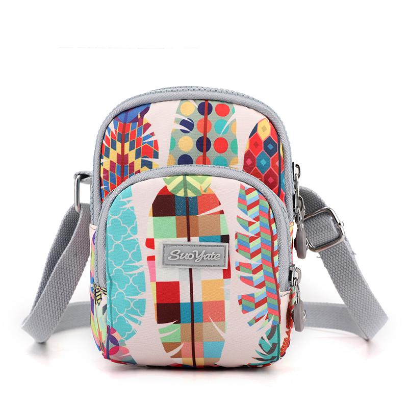 RUWB BAGS Crossbody Rits Mobiele Telefoon Dame Vrouwelijke Multifunctionele Handtas Pols Portemonnee Dames Kleine Tas Dames Tas Waterdichte Schoudertas veelkleurig