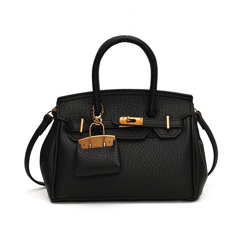The Bags Family Mode Platinum tas Dames Herfst en Winter Eenvoudige Casual Veelzijdige Buitenlandse Stijl Schouder Messenger Bag Small 19.5 * 9.5 * 13 zwart