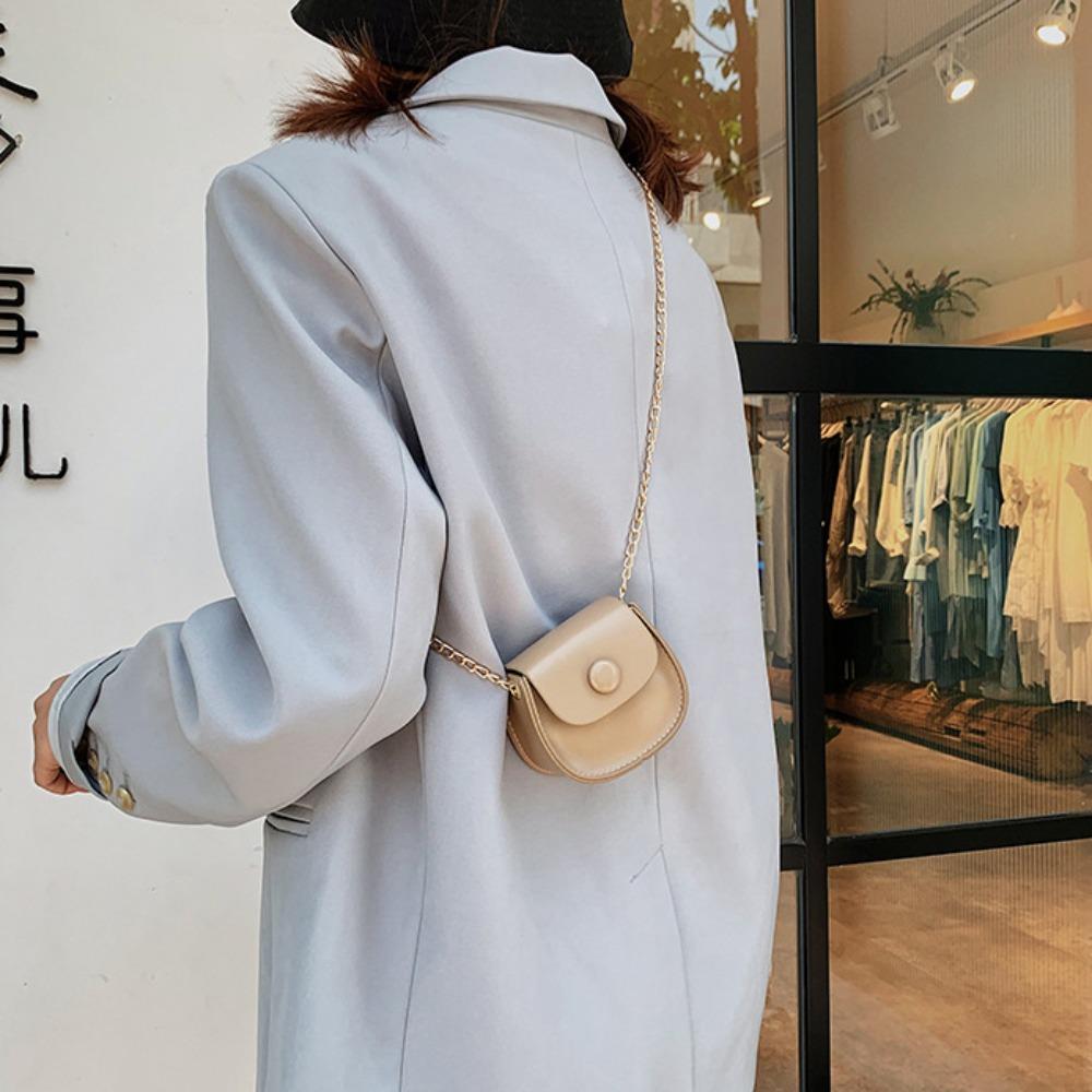 Shanxi Lipstick bag Coin Purse Women Shoulder Bag Chain Crossbody Bag Female Handbag Mini Saddle Bag kaki