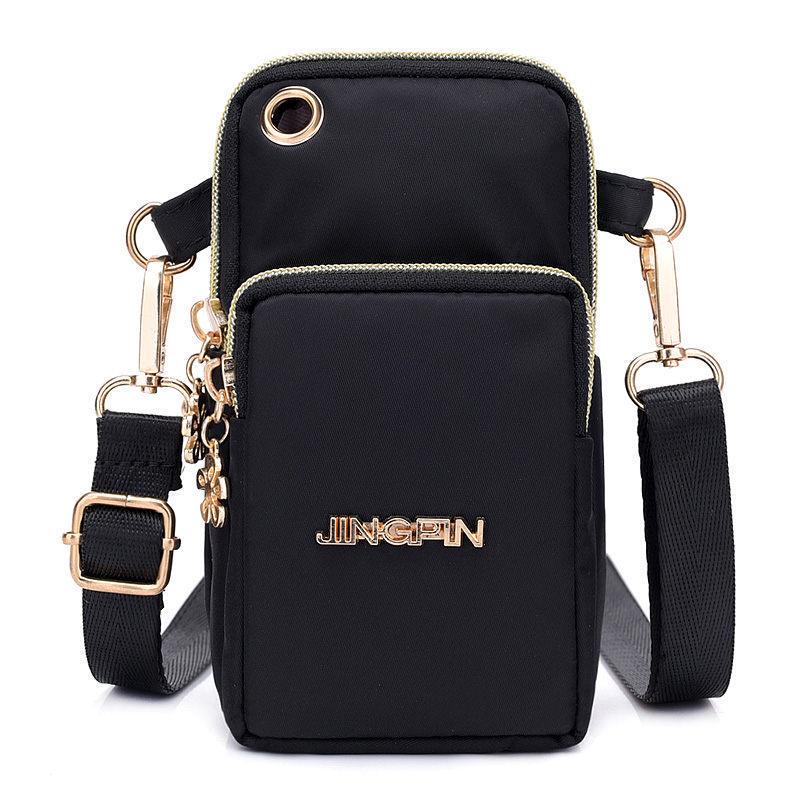 Yogodlns Outdoor Sport Mobiele telefoon tas Hardlopen Polstas Klein muntzakje Portemonnee (schouder / Hangende nek) 17*5*12cm zwart
