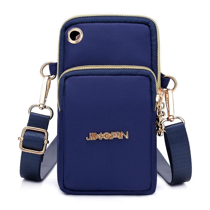 Yogodlns Outdoor Sport Mobiele telefoon tas Hardlopen Polstas Klein muntzakje Portemonnee (schouder / Hangende nek) 17*5*12cm donkerblauwe kleur