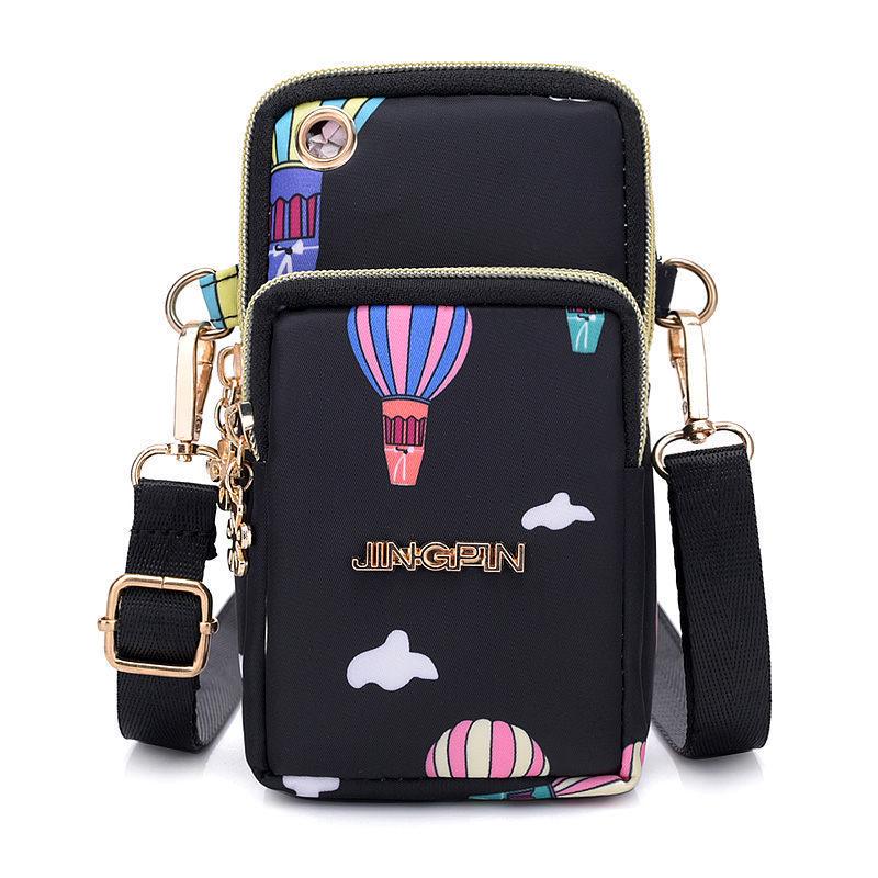 Yogodlns Outdoor Sport Mobiele telefoon tas Hardlopen Polstas Klein muntzakje Portemonnee (schouder / Hangende nek) 17*5*12cm wit/zwart