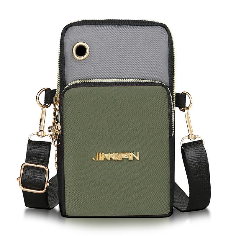 Yogodlns Outdoor Sport Mobiele telefoon tas Hardlopen Polstas Klein muntzakje Portemonnee (schouder / Hangende nek) 17*5*12cm groen/grijze kleur