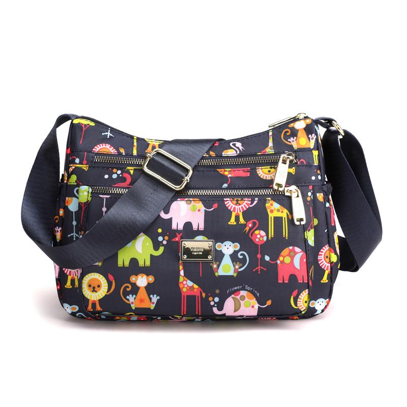 RUWB BAGS Mode Bloem Patroon Ontwerp Dames Schoudertas Nieuwe Dames Reistas Hoge Kwaliteit Leer Dames Messenger Bags Bolso Mujer Cartoon animal