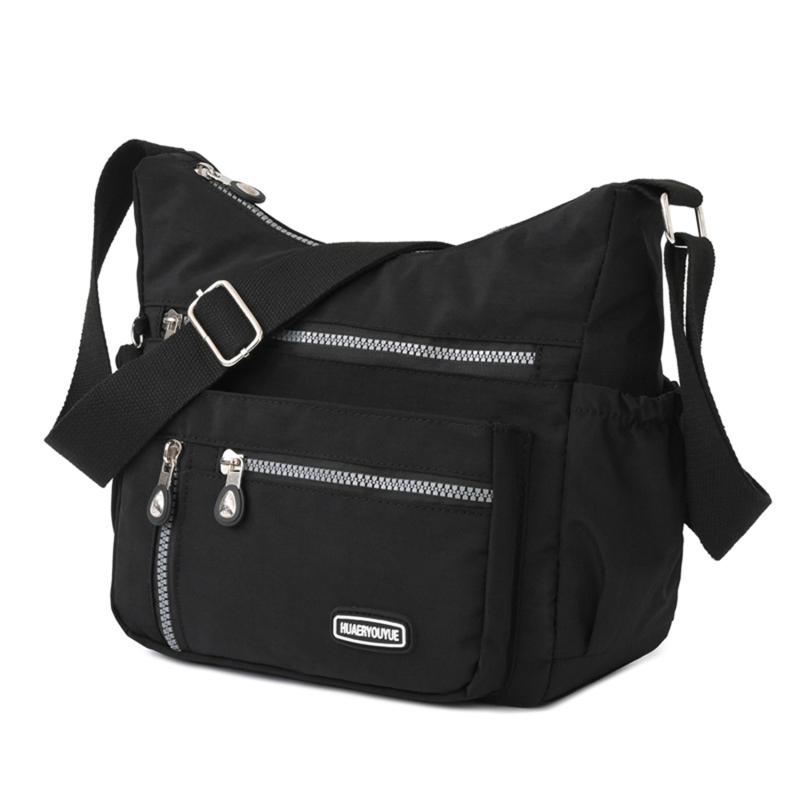 Your favorite bag Mode Casual Nylon Doek Messenger Bag Voor Vrouwen Schoudertassen Multi Layer Vrouwelijke Crossbody Tassen Waterdichte Moedertas Portemonnee zwart