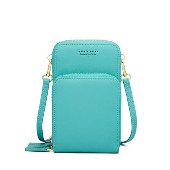 CrossCart Koreaanse stijl grote capaciteit crossbody telefoontas - modieuze multifunctionele mini schoudertas lichtblauwe kleur
