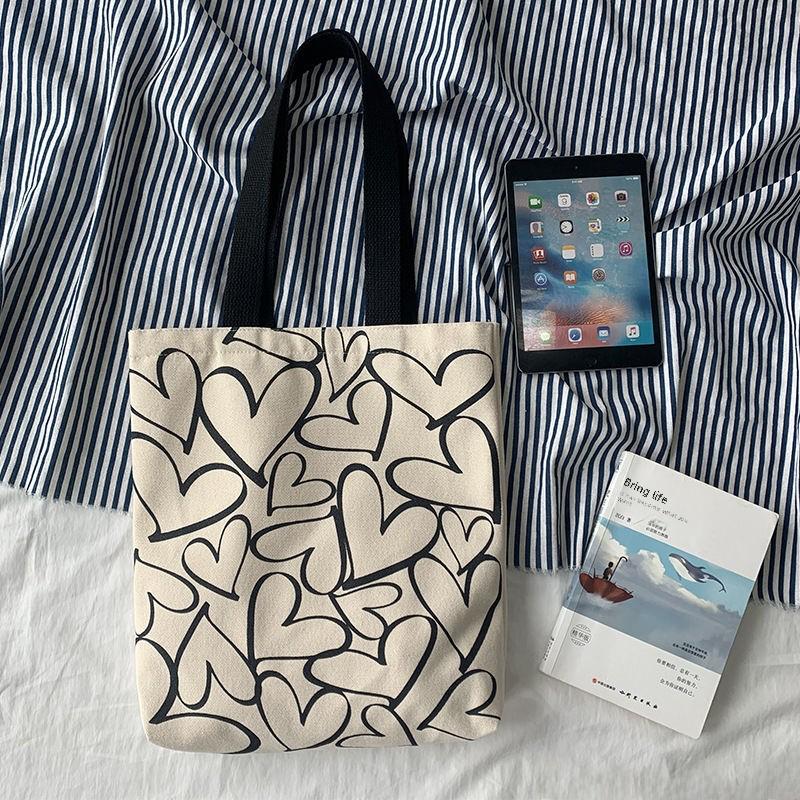VantaGoods 2024 Koreaanse Polka Dot Canvas Cloud Schoudertas - Modieuze, Eenvoudige Studenten Messenger Bag 37x35 CM