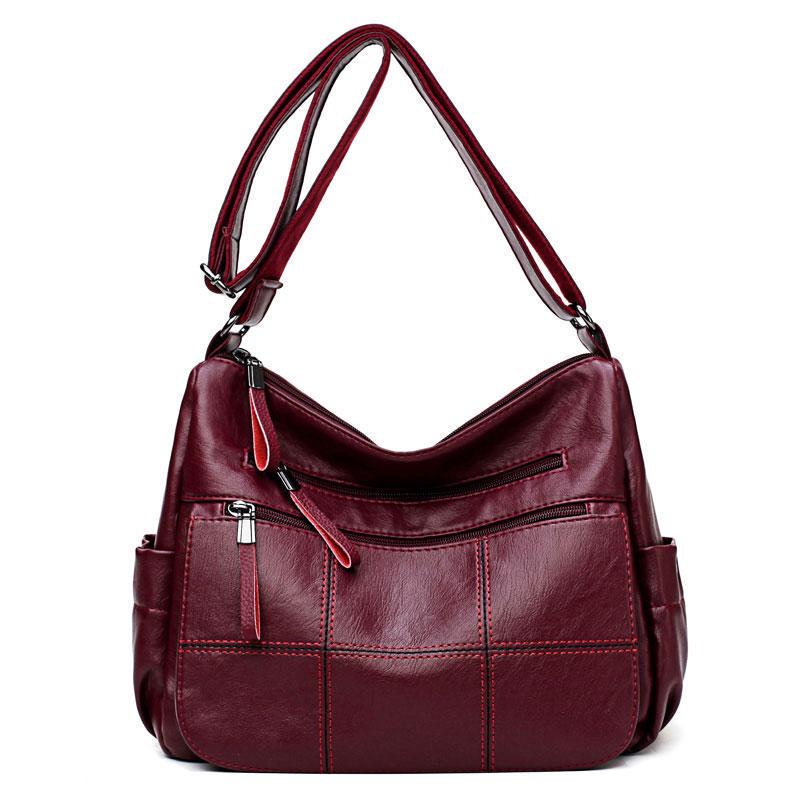 NK39UR Designer Luxe Dames Handtassen Vrouwelijke Crossbody Tassen voor Vrouwen Feminina Bolsa Leren Schoudertas 30*16*24cm rood
