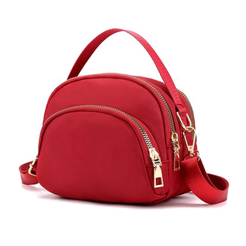 Allstars Mode Multilayer Mini Handtas Nylon Doek Schouder Messenger Bag Grote Capaciteit Waterdichte Tas rood