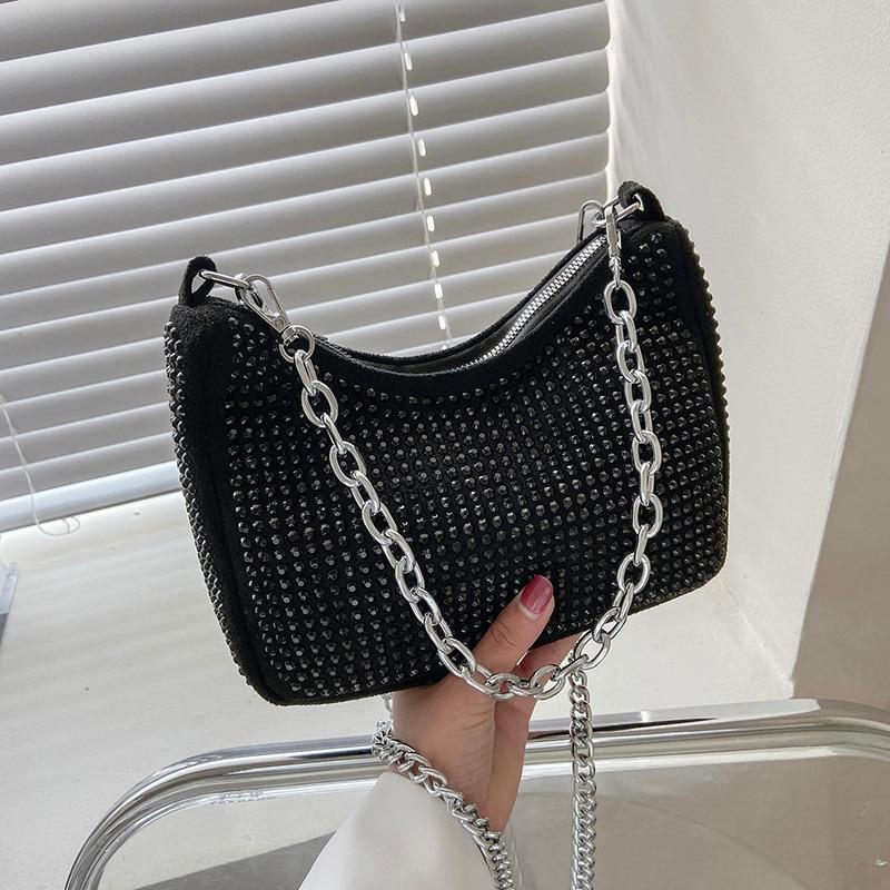 RUWB BAGS Diamond Tote Bag Okseltas 2024 Winter Nieuwe Kwaliteit PU Leer Dames Designer Handtas Luxe Merk Schouder Messenger Bag 23 X 5 X 16 CM