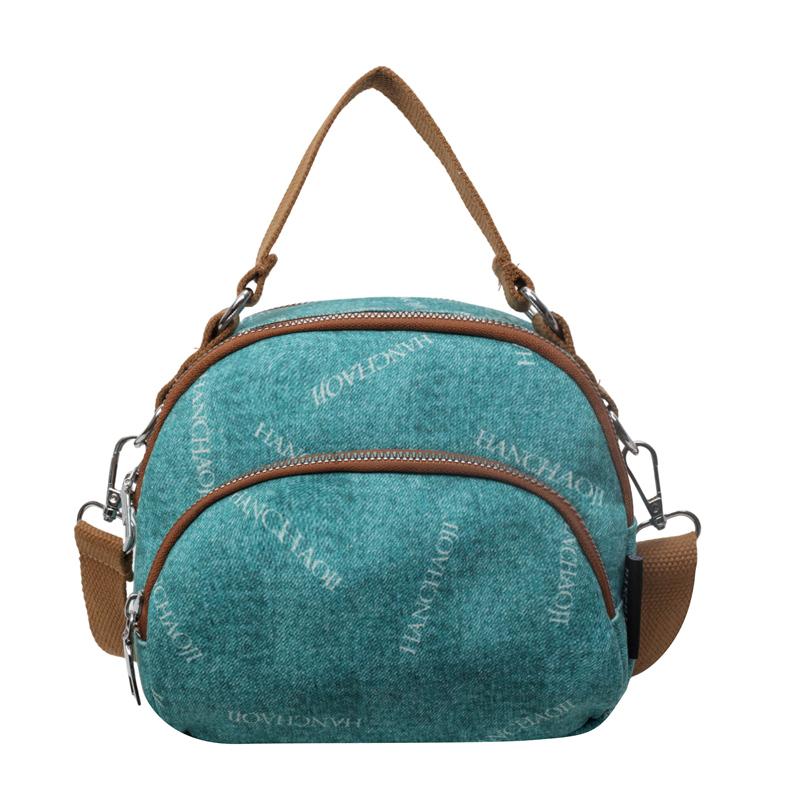 Kuluosidi Denim schoudertas crossbody kleine vierkante tas print dames multifunctionele shell tas groen