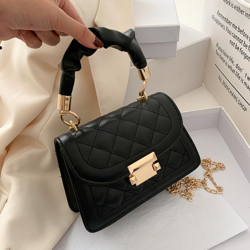 ZALA Bag Damestassen populaire ins damestassen klassieke Koreaanse mode internetberoemdheid draagbare kleine vierkante tas ketting schoudertas zwart