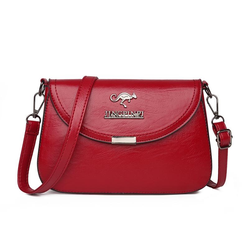 The best future Tas Damesmode Handtas van middelbare leeftijd Zachte lederen textuur damesschoudertas met grote capaciteit 22cmx6cmx14cm rood