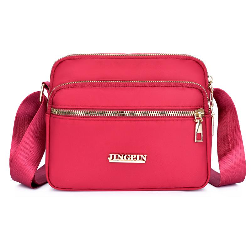 Blackberry 01 Waterdichte Oxford Doek Moeder Vrouwelijke Tas Casual Cross-body Tas Eenvoudige Nylon Een-schouder Messenger Bag Canvas Tas Portemonnee rood