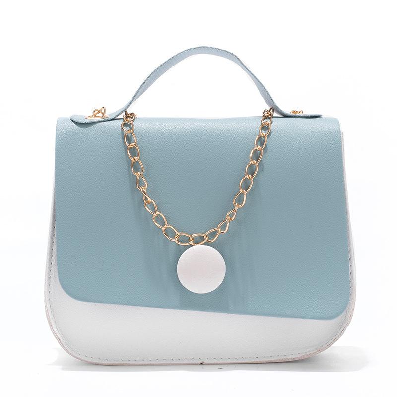 VIA ROMA Kleine vierkante tas voor dames Modieuze en eenvoudige rugzak, handtas, schoudertas met ketting one size blauw