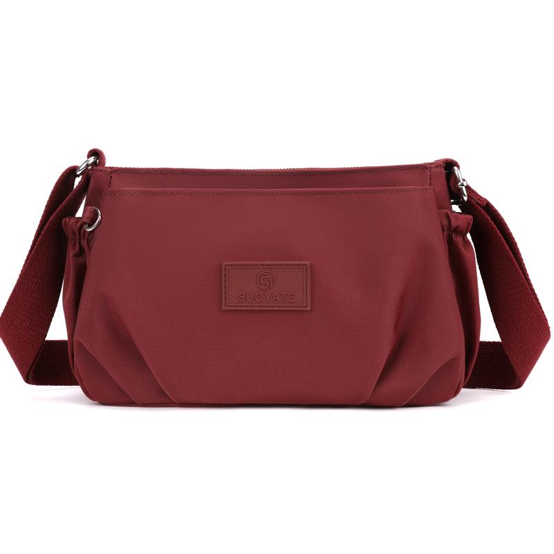 RUWB BAGS Effen kleur waterdichte schoudertas vrouwen casual kleine crossbody tas multifunctionele handtas messenger bag medium karmijnkleur