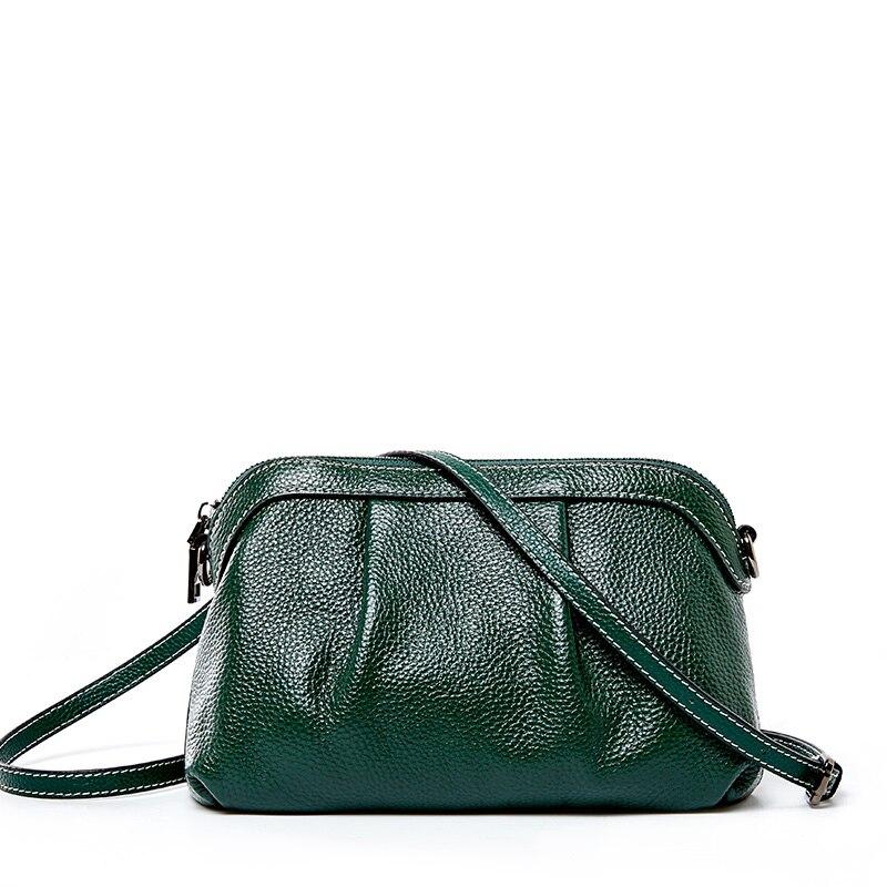 Zency Nieuw model dames messenger bag 100% echt leer hoge kwaliteit kleine hobotassen dagelijkse casual dames schoudertas zwart grijs