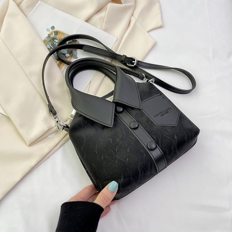 Fancy Lady Effen kleur Trendy damestas Shirt Design Stijl Hoog uitziende schoudertas Crossbody tas one size zwart