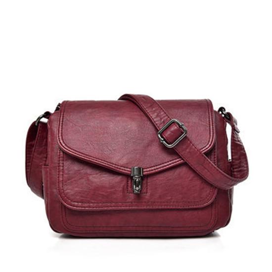 NSYNC Merk hoogwaardige lederen handtassen Crossbody dames Messenger Bags rood