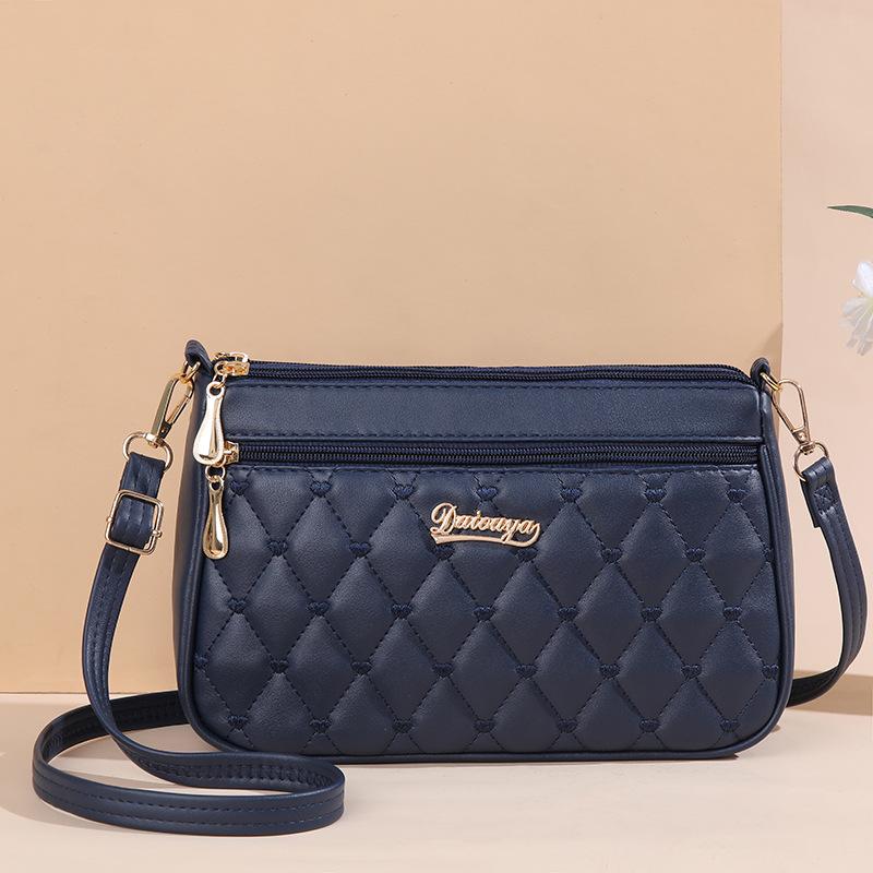 KaiTingu Mooie geborduurde sling bag dames meerdere zakken en schoudertas met grote capaciteit mode damestas 25x6x17cm diep/blauw