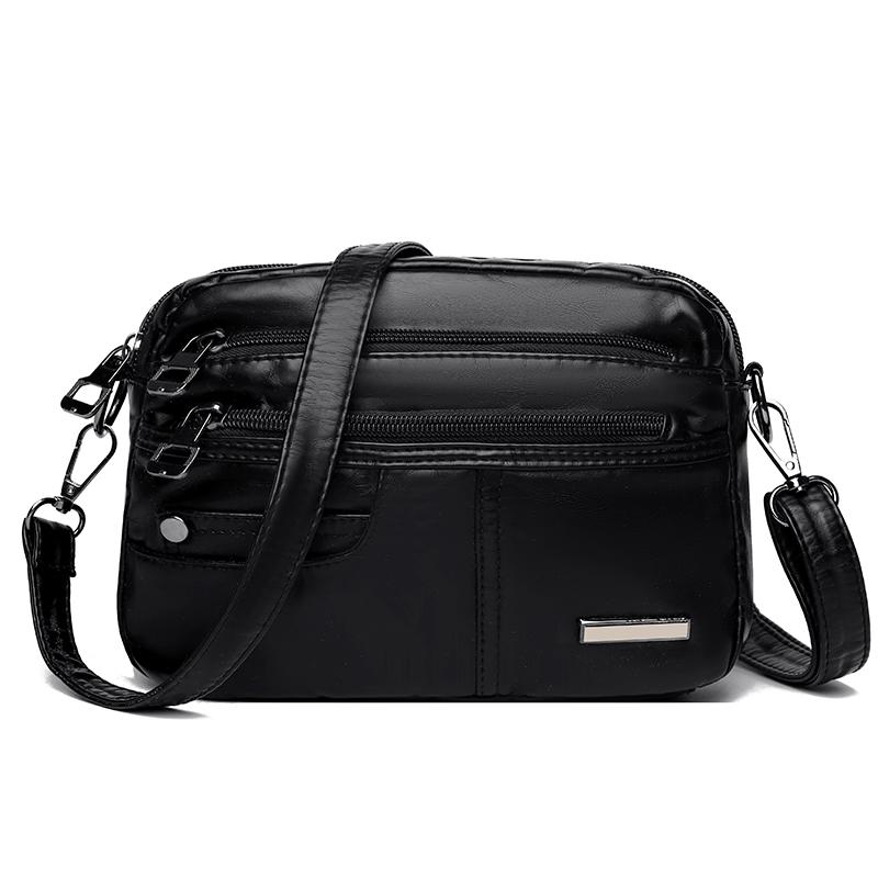 Kuluosidi Middelbare leeftijd Multi-Pocket tas Moeder tas Vrouwen Grote Capaciteit Schouder Crossbody Tas Mobiele telefoon tas zwart