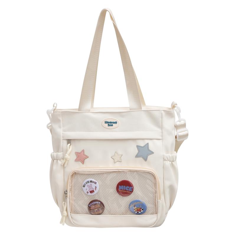 Kuluosidi Transparante schoudertas Student Boekentas Sterren Crossbody Tas Hobo Tote Bag wit