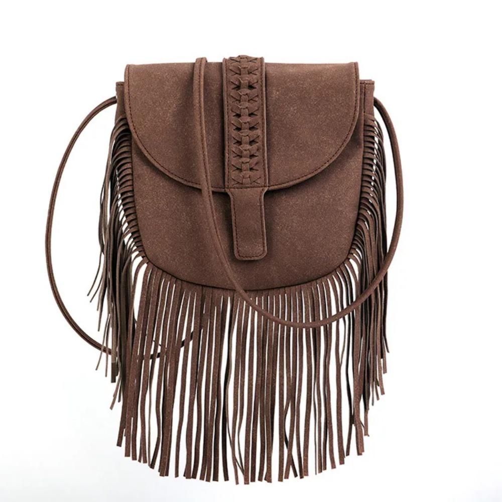 RUWB BAGS Faux Suède Hippie Gypsy Boho Tas Dameshandtassen Tas Vintage Fringe Kwastje Boho Tas Dames Schouder Crossbody Tassen