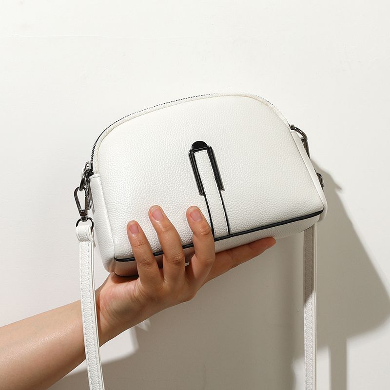 WTEMPO Echte leren tas Luxe dameshandtassen Tas voor dames Vrouwelijke clutch Telefoontassen Schoudertas Crossbody Messenger Pack wit