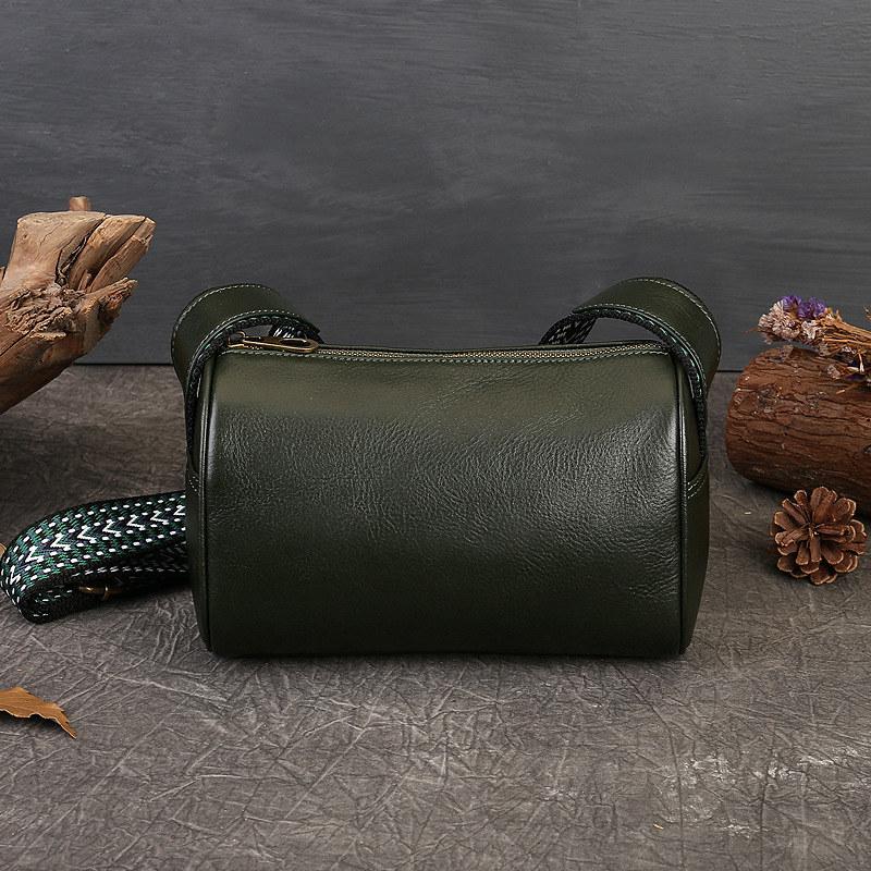 Genuine Leather Bags Echte leren damesmode schoudertassen vintage design crossbody messenger bag dames telefoontassen 23*16*12cm groen