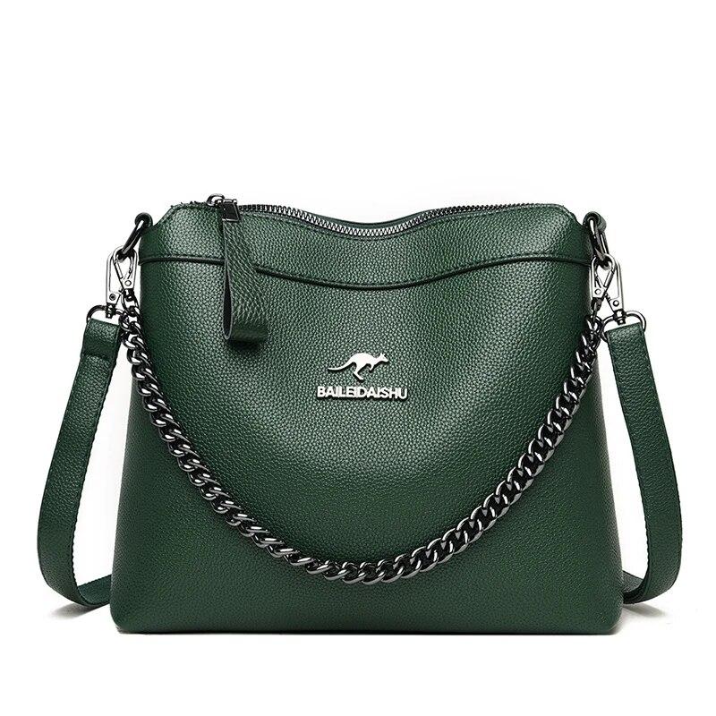 Your favorite bag Hoge kwaliteit Messenger Bags Kleine portemonnee Dames Handtassen Sac a Main Designer Dames Crossbody Tas Vintage lederen schoudertassen groen