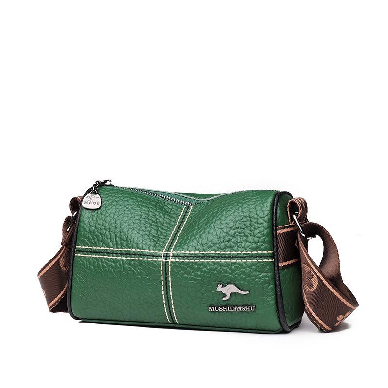 VIA ROMA Leren tas Damestas Eenvoudige mode Brede schouderband Enkele schouder Crossbodytas Hoofdlaag Koeienhuid One Size