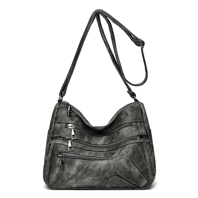 Kuluosidi Dames Schoudertas Effen Kleur Commuter Reis Crossbody Tas Moedertas zwart