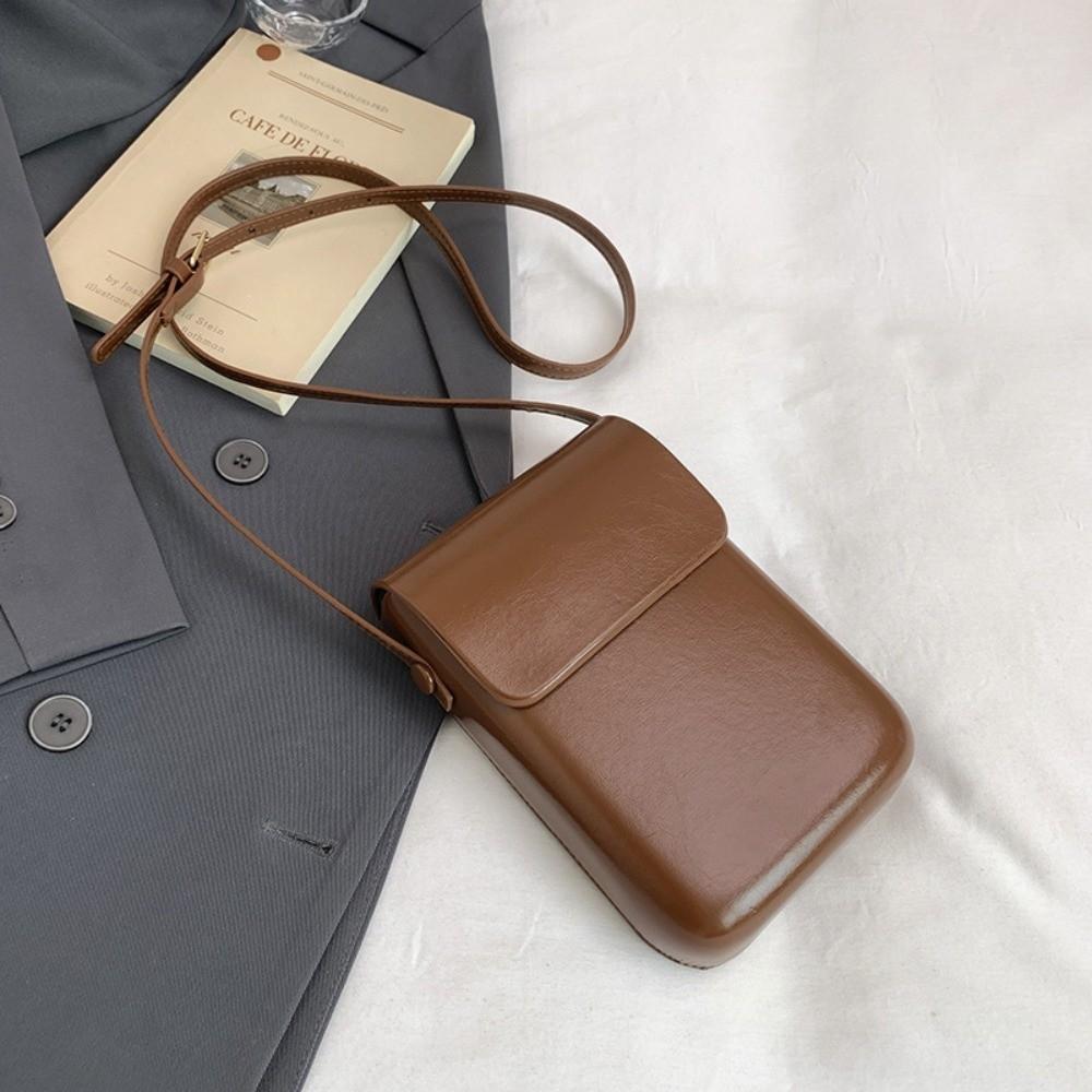 Shunhong Solid color Flap Shoulder Purse Korean Crossbody Bags Trendy Square Phone Bag  Daily bruin