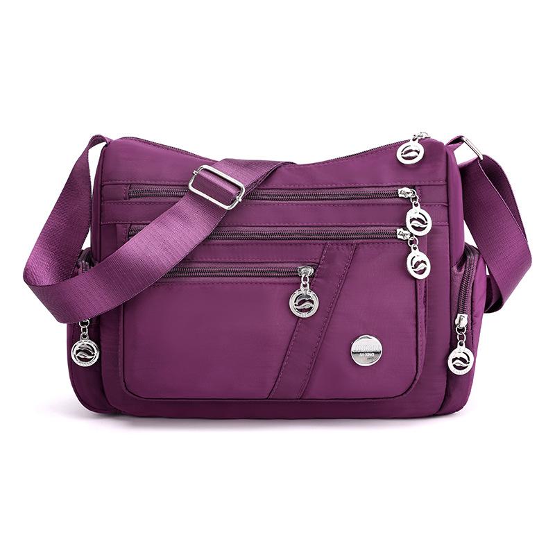 MOJOTO Waterdichte nylon schoudertas voor dames, diagonale kruistas, moedercrossbodytas, portemonnee en handtassen paars
