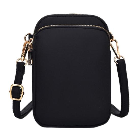 Galaiou Dames Crossbody Tas Oxford Stof Rits Meerdere Compartimenten Schoudertas Verticaal Mobiele Telefoon Portemonnee met Koptelefoongat voor Dagelijks Leven Reizen Kantoor zwart