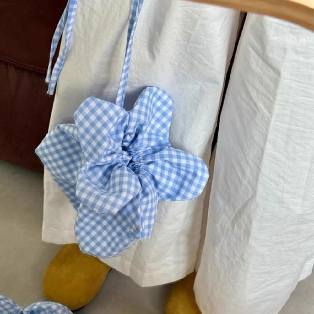 Xiangdashiye Plaid Small Crossbody Bag Cloth ins Shoulder Bag Lightweight Flower Drawstring Bag  Student Style2