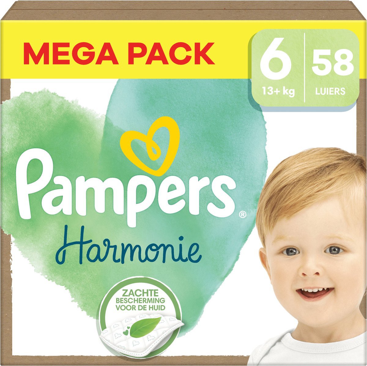 Pampers  Harmonie - Maat 6 - Mega Pack - 58 luiers - 13+ KG