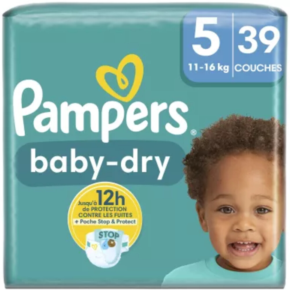 Pampers 2x  Baby Dry Luiers Maat 5 (11-16 kg) 39 stuks
