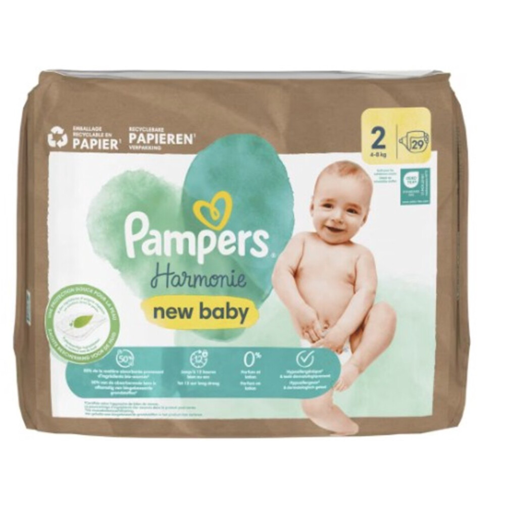 Pampers 4x  Harmonie Luiers Maat 2 (4-8 kg) 29 stuks