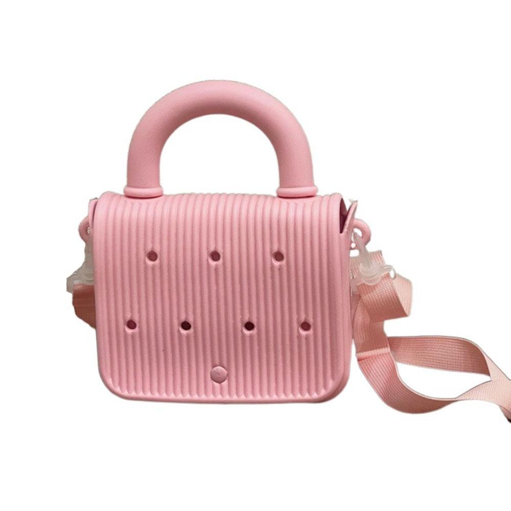 ChangshaA Adjustable straps EVA Handbags With Hole Anti-slip Cartoon Crossbody Tote  Travel roze